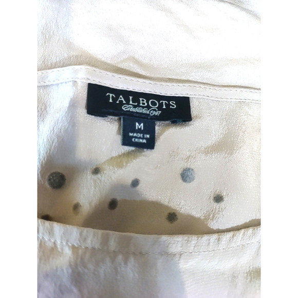 Talbots Women's Silk Skirt Sleeveless Tank Top Tan Beige Rhinestone Medium - Picture 5 of 7